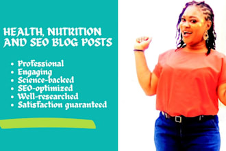 write 1000 SEO optimized nutrition, health articles in 24hrs