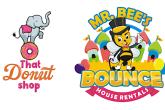 create cute fun kawaii cartoon playful, bold logo brand identity