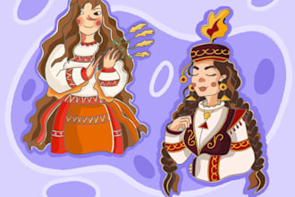 draw folklore portrait, avatar