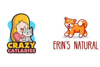 design logo cute fun anime mascot in japanese style