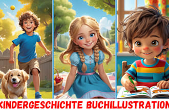 illustrieren kindergeschichte buch illustration kinderbuch illustration, bild