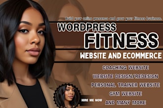 wordpress fitness website gym, yoga, workout, personal trainer, coaching website
