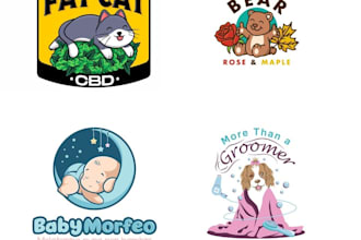 design cute, kawaii, chibi fun logo with brand identity