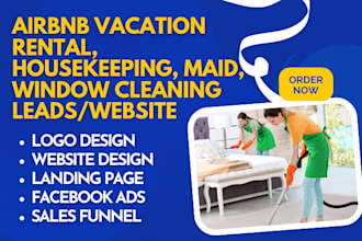generate airbnb vacation rental leads housekeeping maid window cleaning website