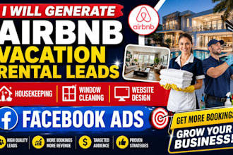 vacation rental leads housekeeping window airbnb cleaning website facebook ads