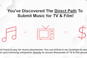 give you 1000 music sync license 2025 supervisor updated leads for tv placement