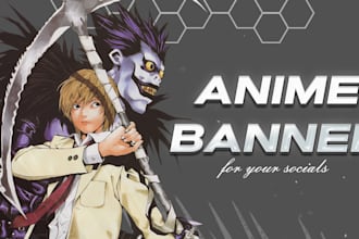 design anime banner for twitch, youtube, dicord, kick, x