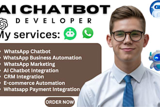 automate whatsapp with ai chatbot, bulk messaging, API integration, CRM n8n fix