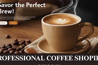 create coffee shopify store beverage store cafe herbal tea store coffee website