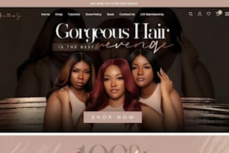 design hair extension shopify wig hair salon store wix hair extension website