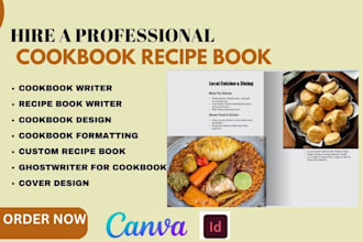 write format design canva cookbook food recipe book editable canva meal plan