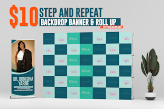 design a clean step and repeat backdrop, or event banner