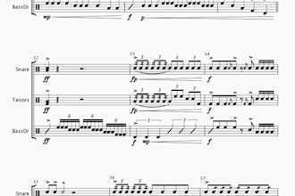 arrange for marching band, indoor percussion, or write cadences and pep tunes