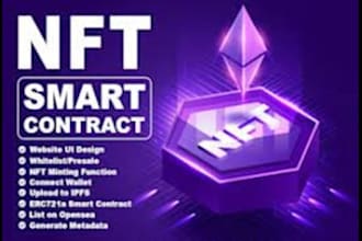 build nft minting website, marketplace with smart contract on solana or ethereum