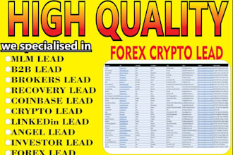 generate live quality forex recovery leads, binance lead, for any country