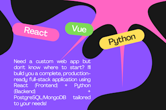 create a fullstack app with react or vue with python backend