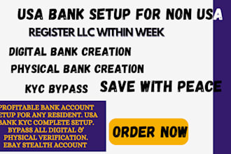 register llc to create USA physical bank account USA bank creation for non USA