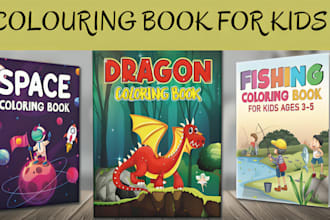 design children coloring book children drawing book and storybook cover design