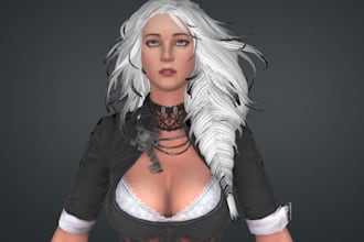 build 3d metahuman character, 3d head model, xgen, rig3d for ue5, idle animation
