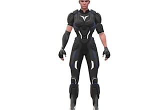 game ready 3d character model, texturing, control rig, animate for film, game