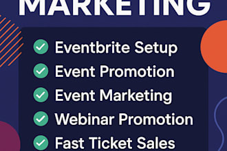 do event promotion, ticket sales, eventbrite setup, live webinar marketing