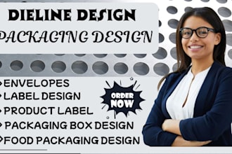 create dieline or dir cutline for box packaging design