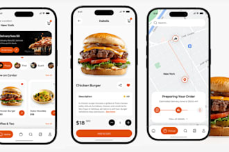 develop pizza delivery app, burger delivery app, food delivery app
