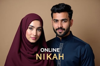 be your quick qazi imam nikah dua  for online nikah ceremony with witness,wali