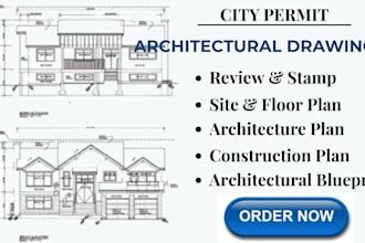 architectural stamped engineering drawings mep plans for city permit approval