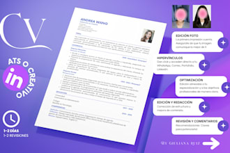 redacto, diseño y optimizo tu CV, resume y curriculum vitae