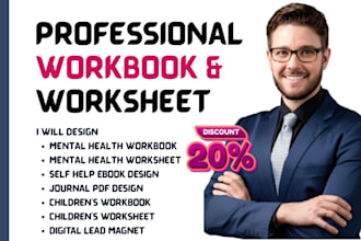design mental health workbook worksheet pdf journal, checklist sale sheet design