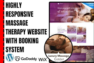 build massage therapy website physiotherapy wellness website with booking system