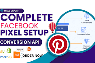 setup meta facebook pixel shopify api ga4 gtm fix pixel tiktok pinterest manager