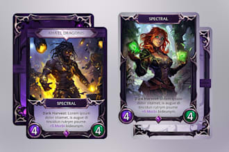 design tcg trading cards game templates, rpg dnd fantasy psd templates in 24hrs