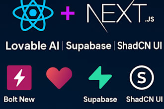 modern react next js web app with bolt new lovable ai v0 cursor ai shadcn