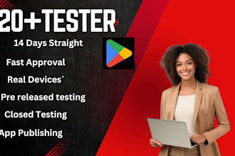 provide real 12 testers or 20 testers for google play console closed testing