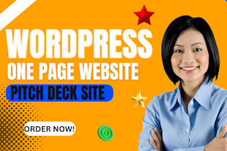 build one page wordpress website with investor sections startup, pitch deck site