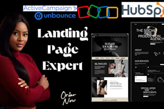 design professional landing page using hubspot, unbounce, zoho, activecampaign