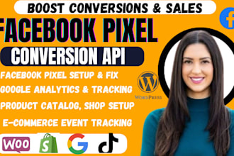 setup or fix google analytics 4, ga4, facebook pixel or tag manager conversions