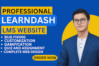 develop custom wordpress learndash lms, elearning, membership website