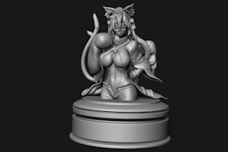 do anime 3d nsfw character,zbrush modelling for toys,cartoon 3d figure,sfw girl