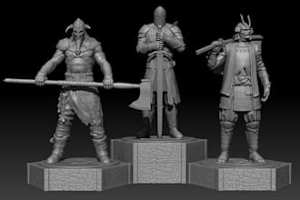 create a printable 3d model of your character, figure, dnd miniatures, statues
