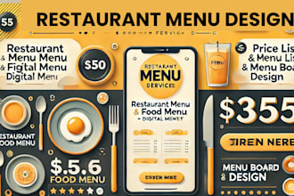 design restaurant menu food menu digital menu board price list design