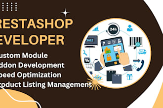 develop and design prestashop module or addon,speed optimization,product listing