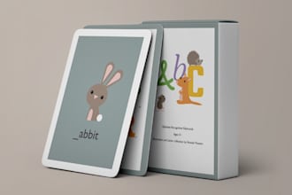 draw digital illustration kids card game educational memory flash card rulebook