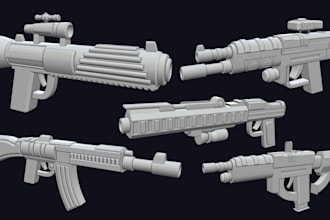 sculpt 3d cosplay props 3d airsoft gun model accessory 3d weapons for printing