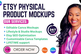 design stunning etsy physical product mockups using canva, etsy SEO listing