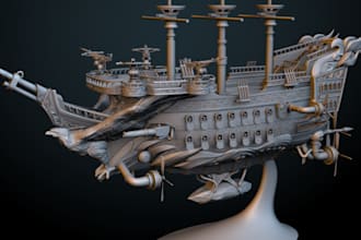 make 3d assets for 3d print,terrain miniature,medieval ship,tabletop object stl