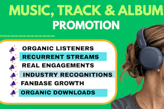 do track album sound soundcloud spotify organic viral music track promotion