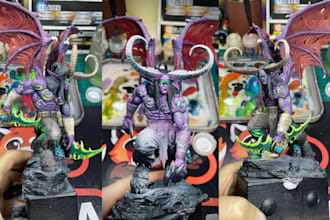 3d print and paint dnd miniatures figure using resin, sla, pla and ship wordwide